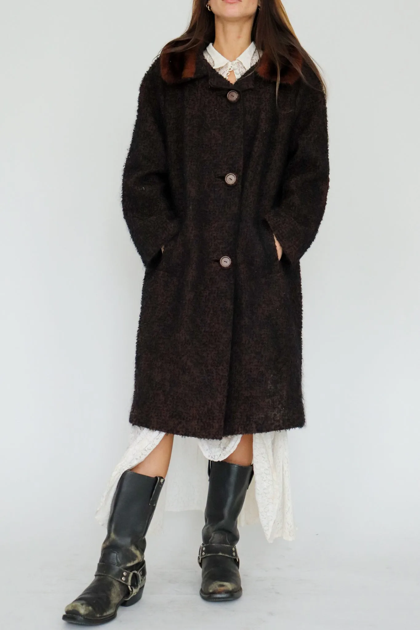 1960s Voyager Wool & Fur Coat