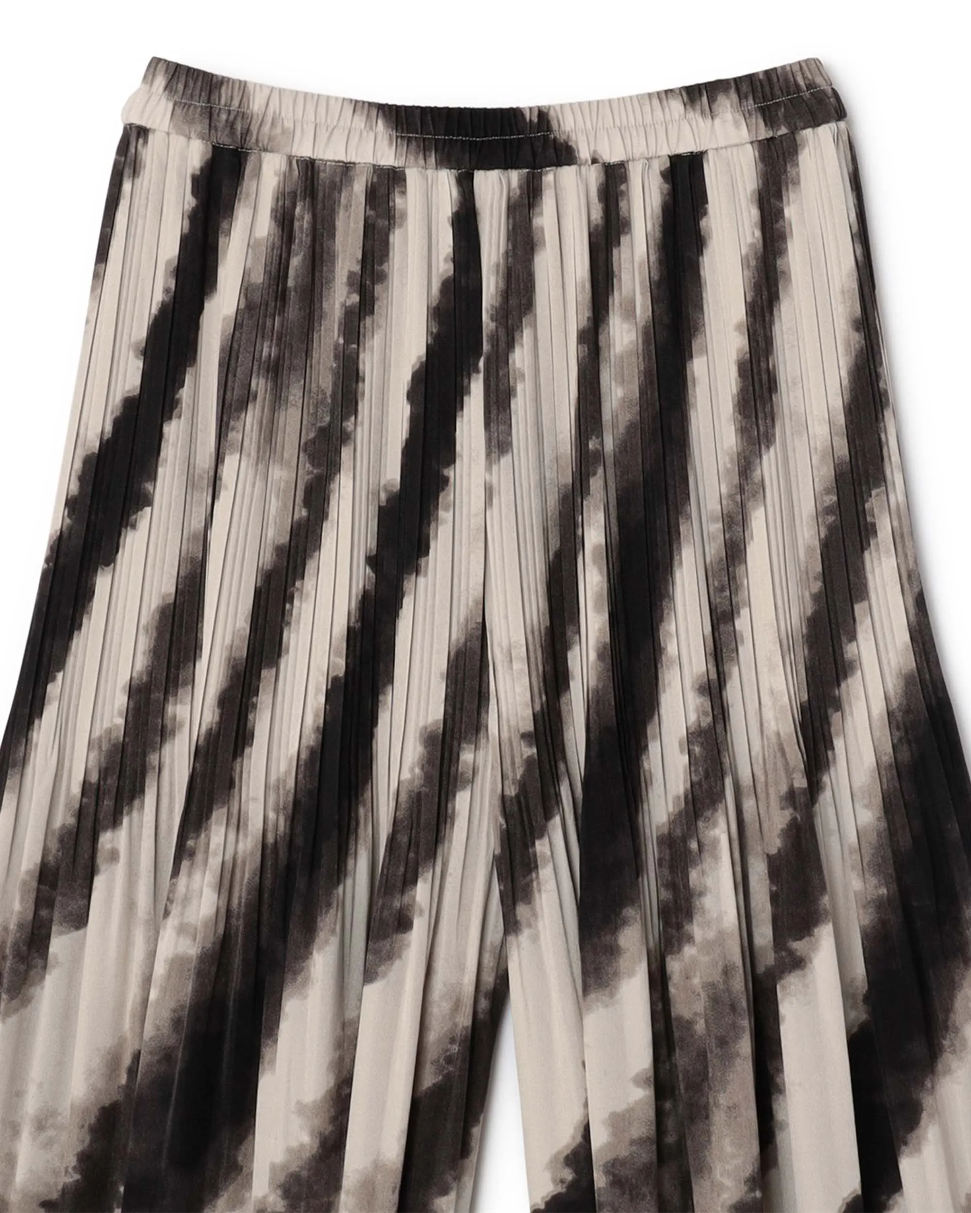 Abstract Print Crinkle Pleated Culotte