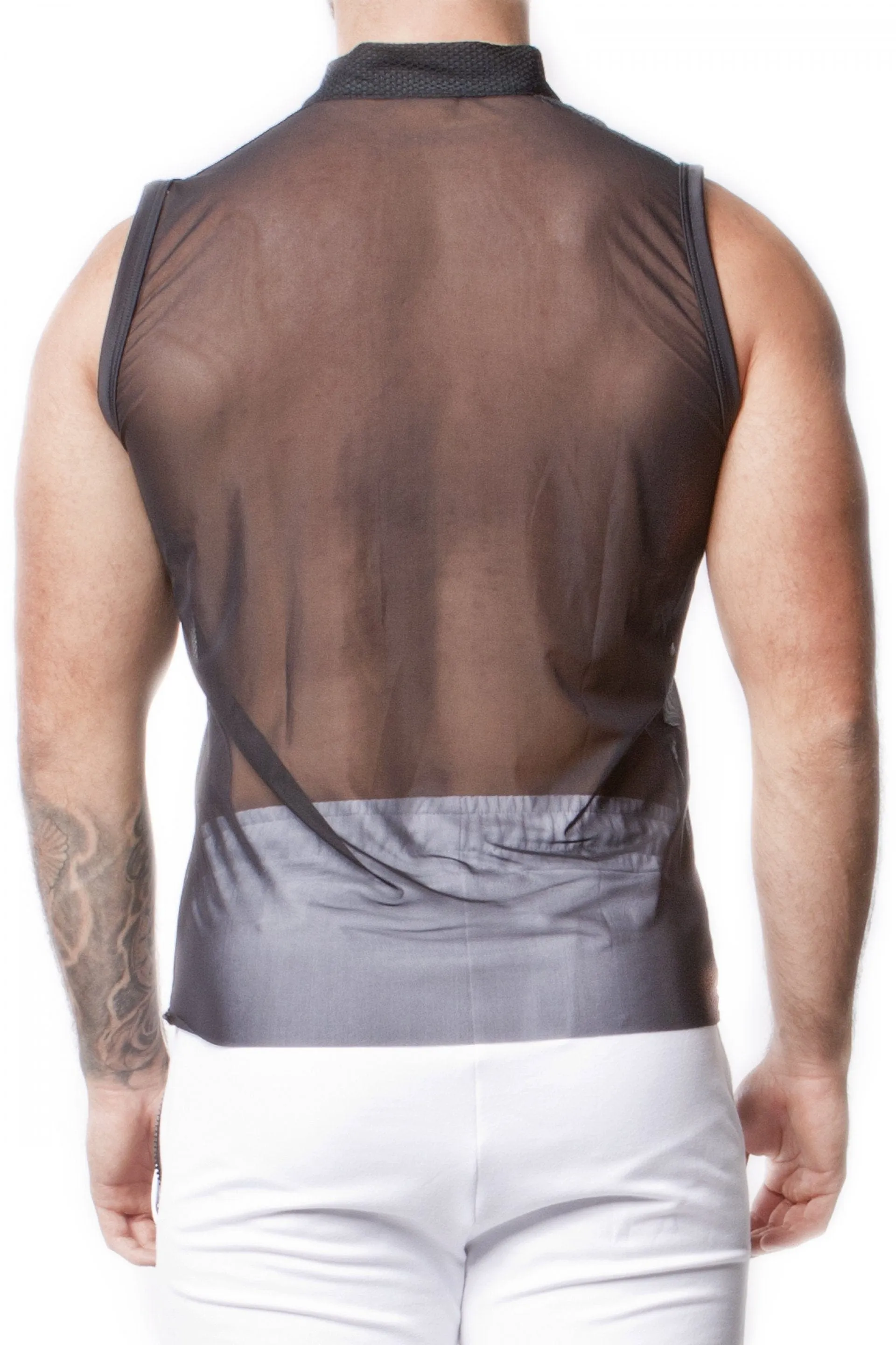 ALEXANDER COBB SLEEVELESS TRANSPARENT BLACK