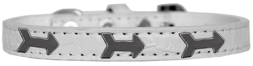 Arrows Widget Croc Dog Collar White Size 14