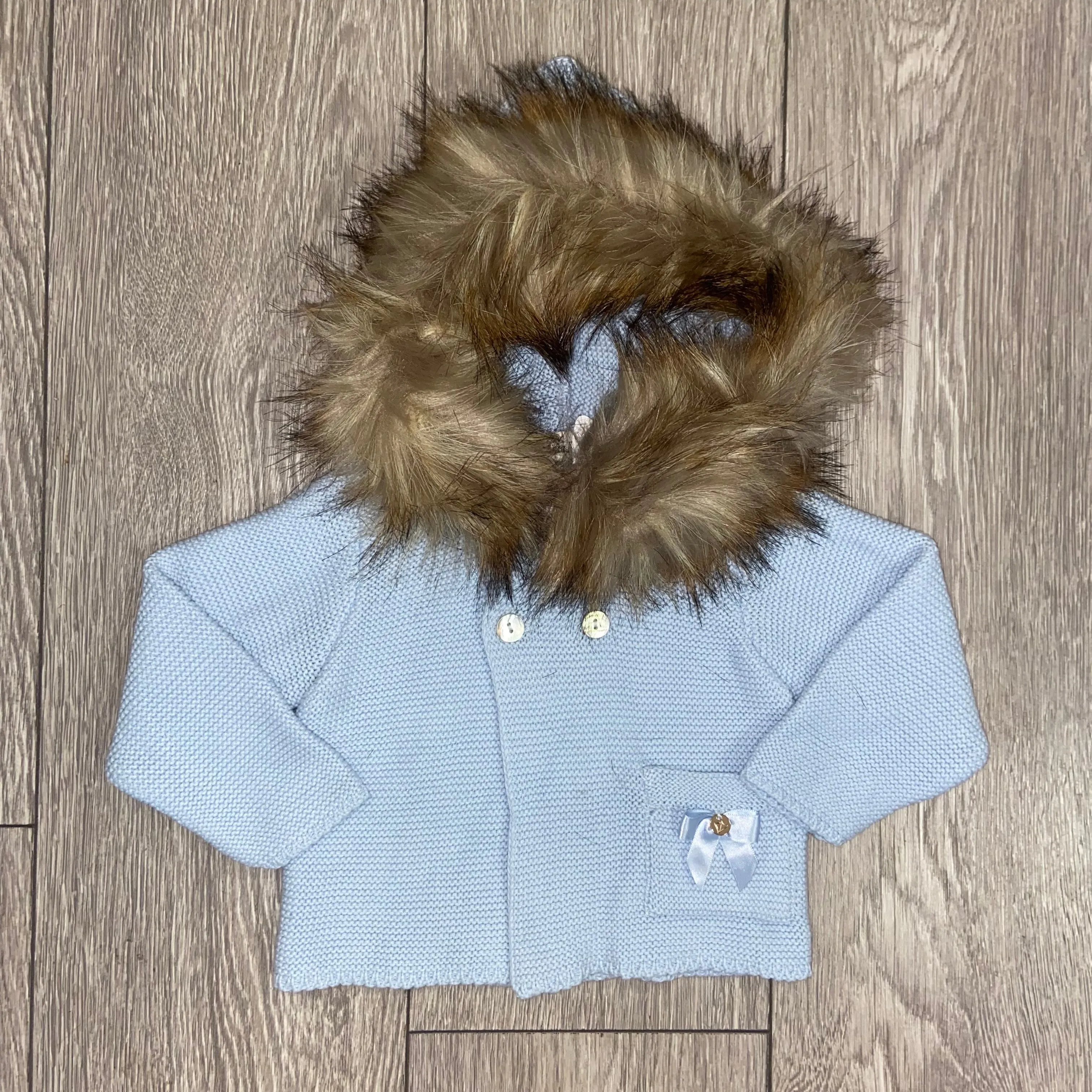 AW22 Meia Pata Baby Blue Faux Fur Cardigan