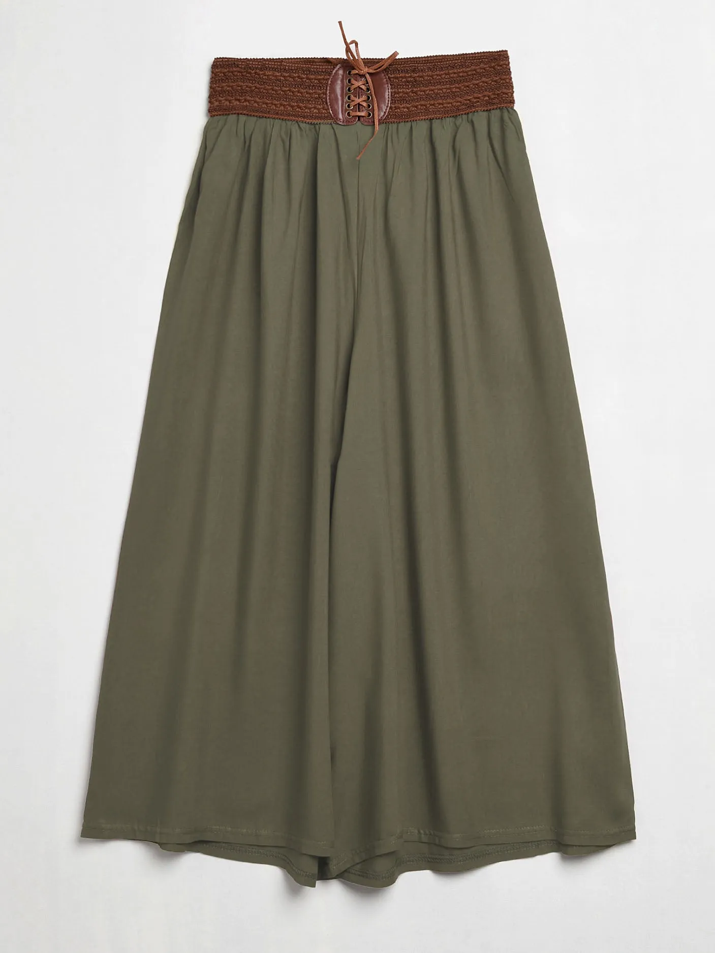 Belted Culotte Pants