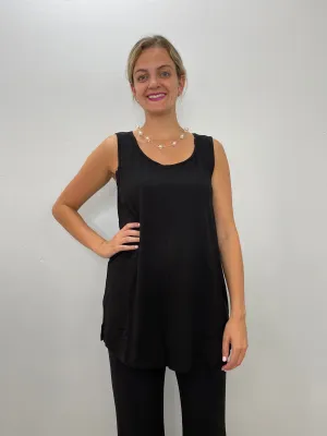 Black Tencel Scoop Neck Tank