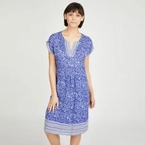 Blue Paisley and Geo Wave Tunic Dress