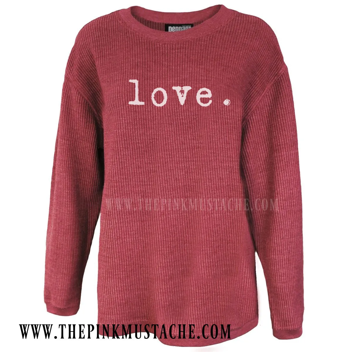 Boutique Cord Crew Love Sweatshirt / Valentines Themed Sweatshirt / Love Red Sweatshirt/ Gifts for Her