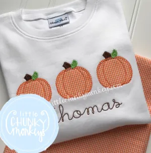 Boy Shirt - Pumpkin Trio Applique Shirt