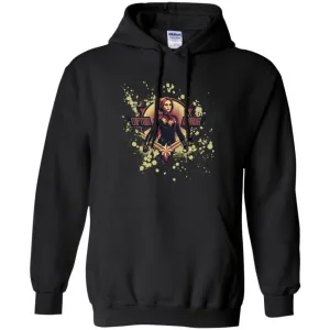 Captain Marvel Cracked Paint Splatter Logo Pullover Hoodie Sweatshirt