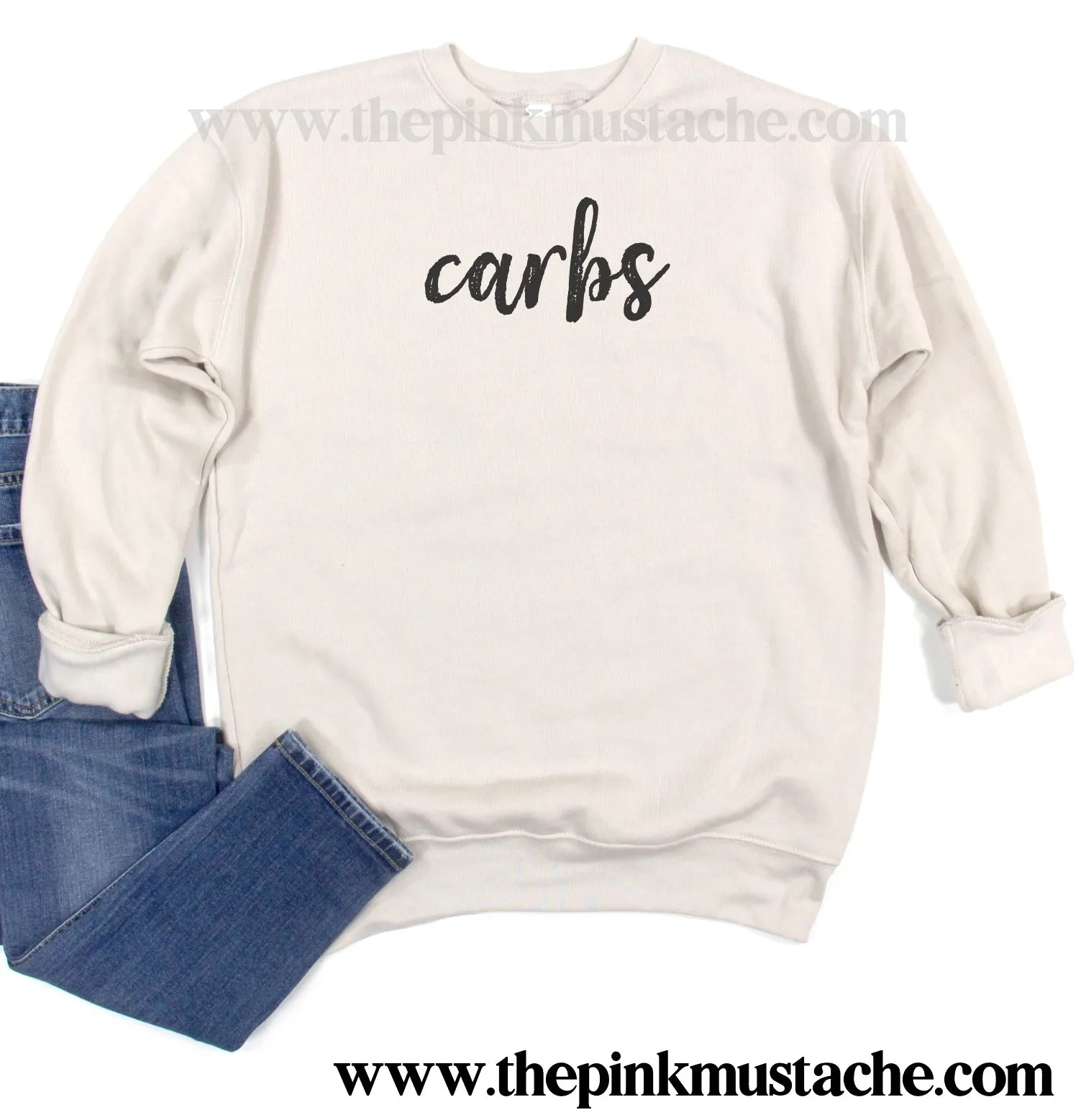 Carbs Bella Canvas Sweatshirt - Boutique Bella Canvas Sweatshirt/ Natural Sweatshirt / Fall Style