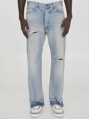 Celine Men's Wesley Jeans In Eastside Distressed Denim