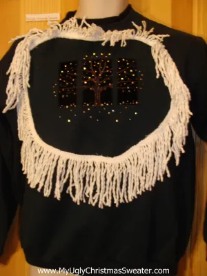 Cheap Christmas Sweatshirt Bling Trees and Fringe