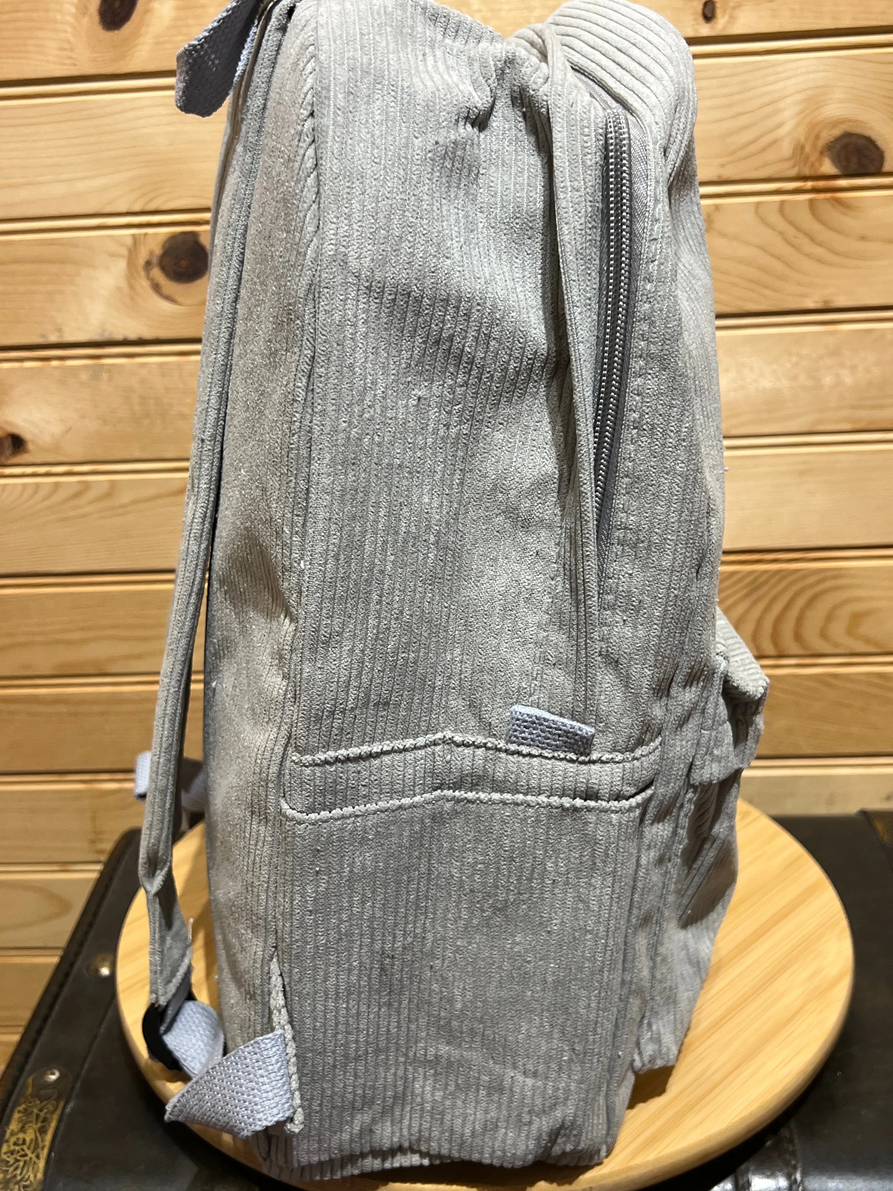 Corduroy Backpack - Grey