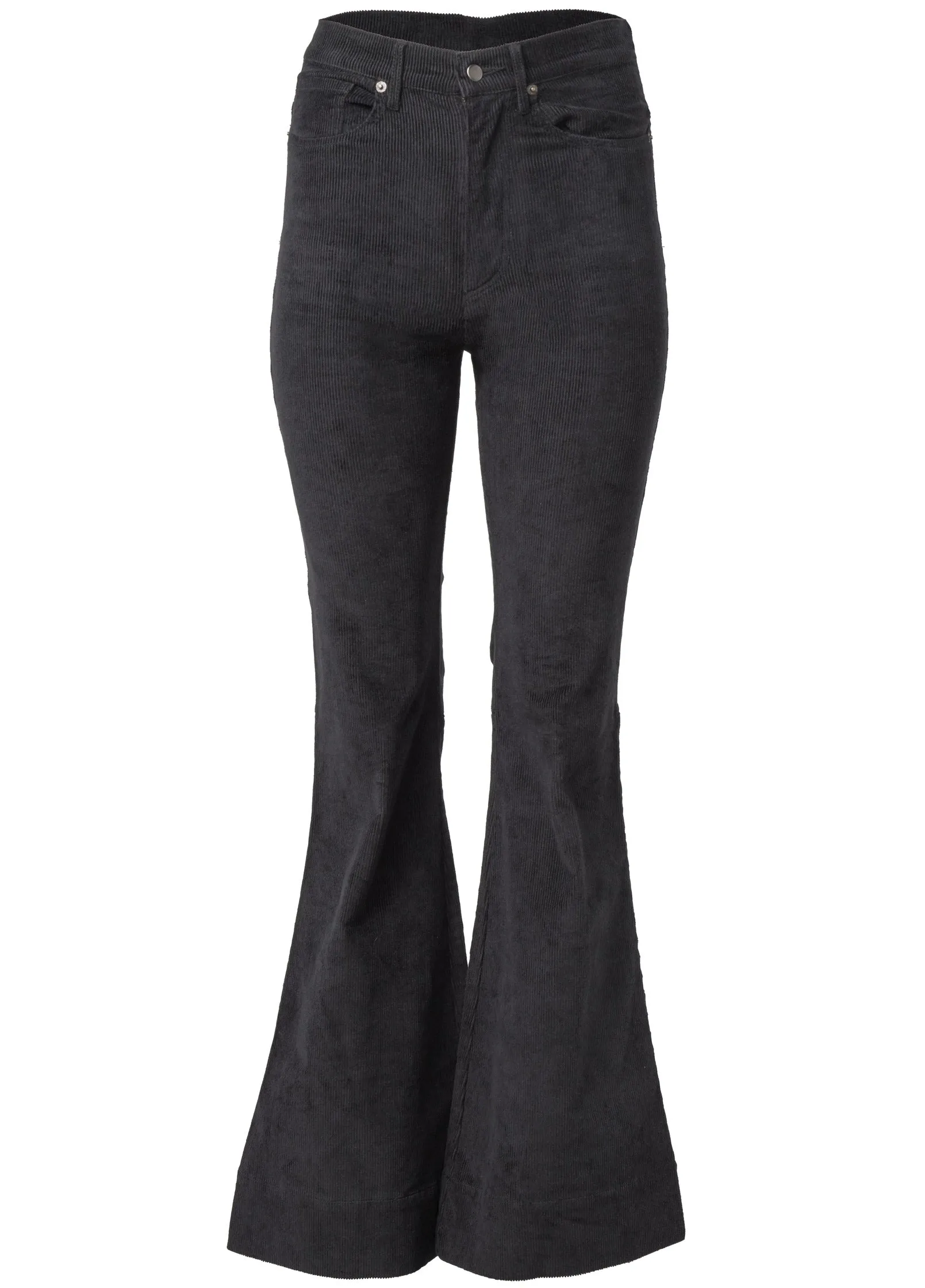 Corduroy Flared Pants - Black