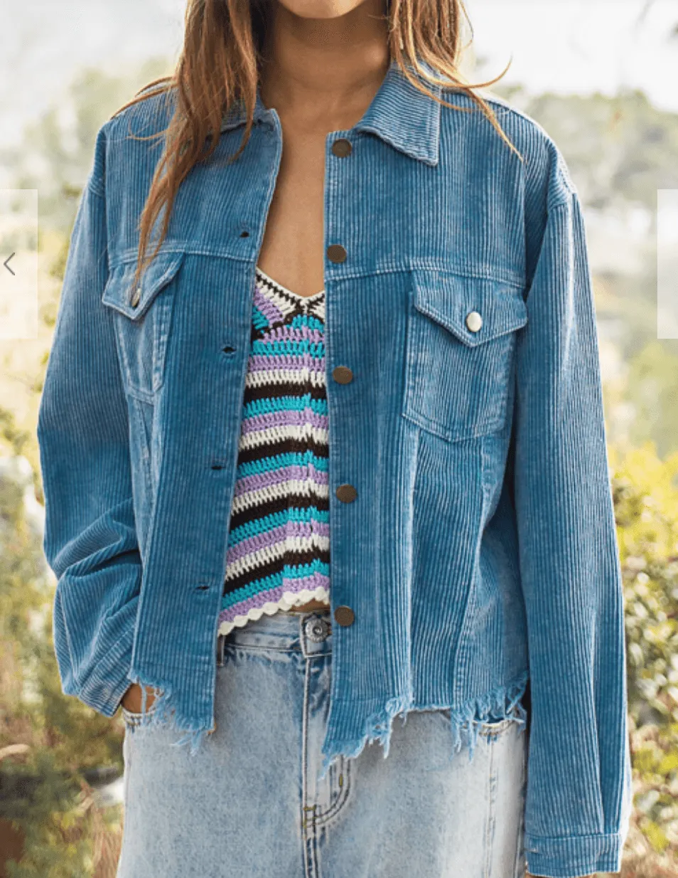 Corduroy Jacket in Denim Style by POL - JFT399