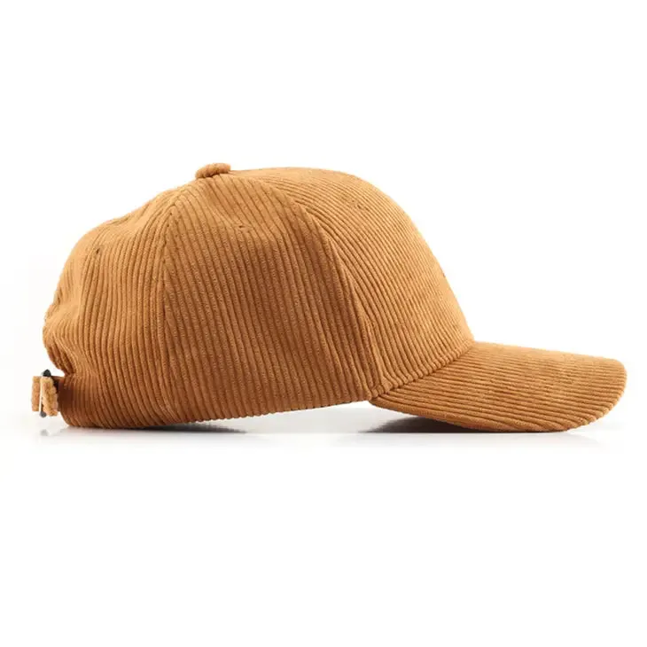 Corduroy Solid Color Baseball Mustard