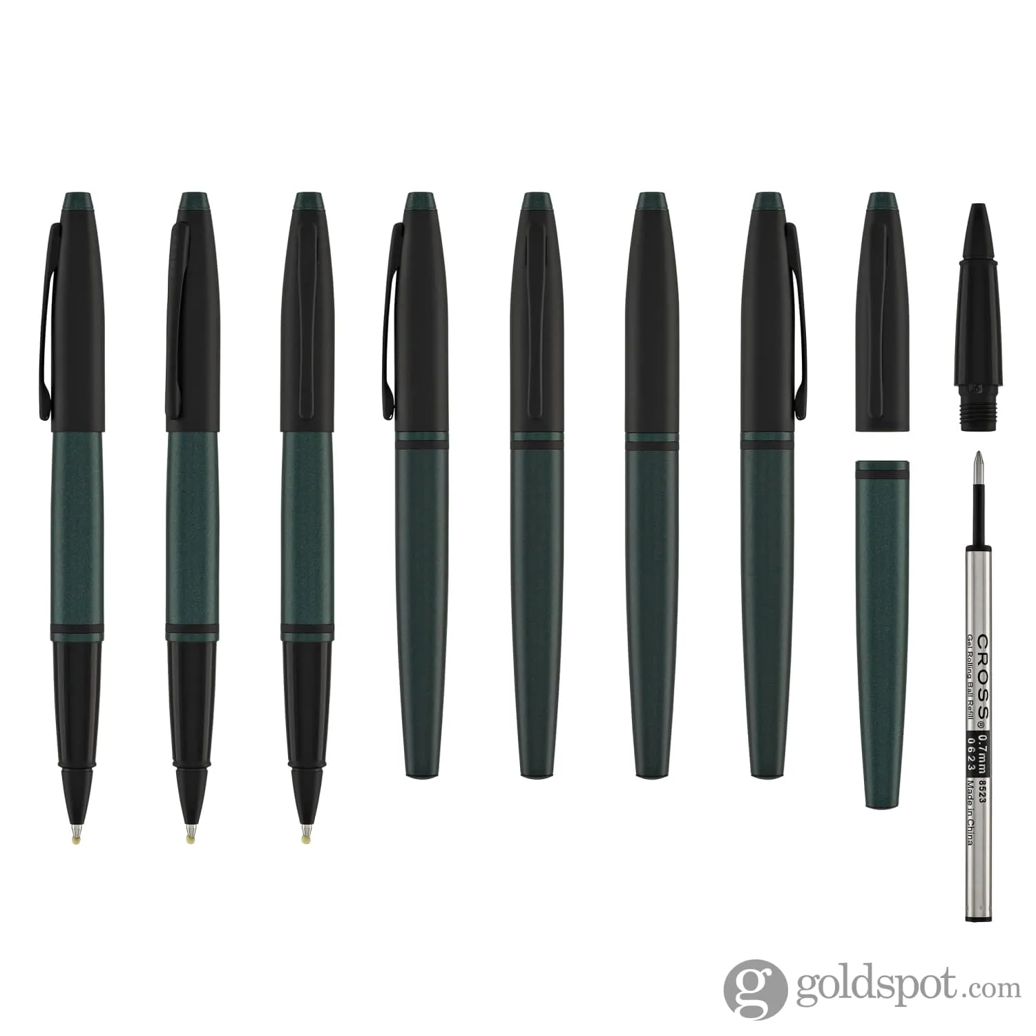 Cross Calais Rollerball Pen in Matte Green Lacquer with Black Trim