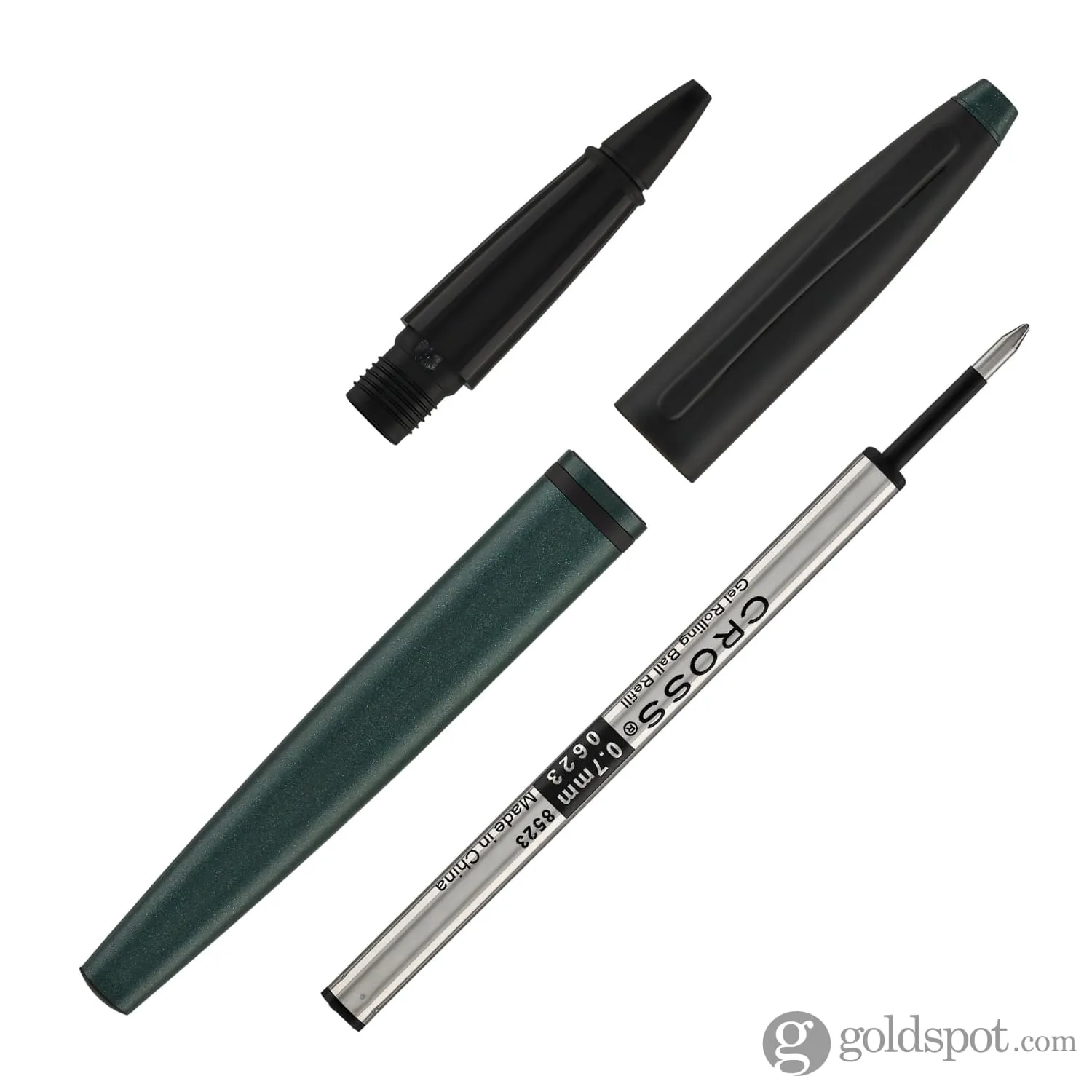 Cross Calais Rollerball Pen in Matte Green Lacquer with Black Trim