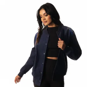 Dallas Cowboys Women Cord Star Sleeve Bomber - Blue