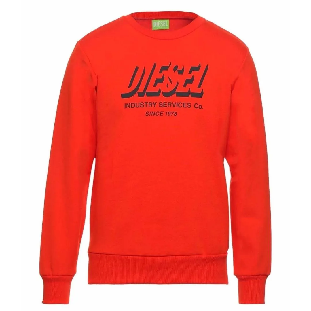 Diesel S-Girk-A74 Brand Logo Red Sweater