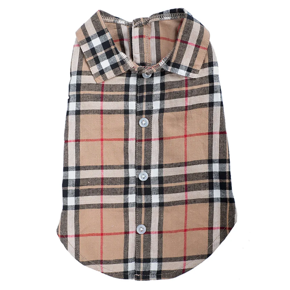 Dog Shirt - Tan Plaid