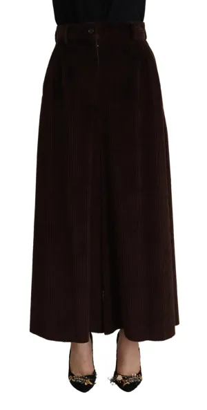 Dolce & Gabbana Bordeaux Corduroy Cotton Trouser Wide Leg Pants