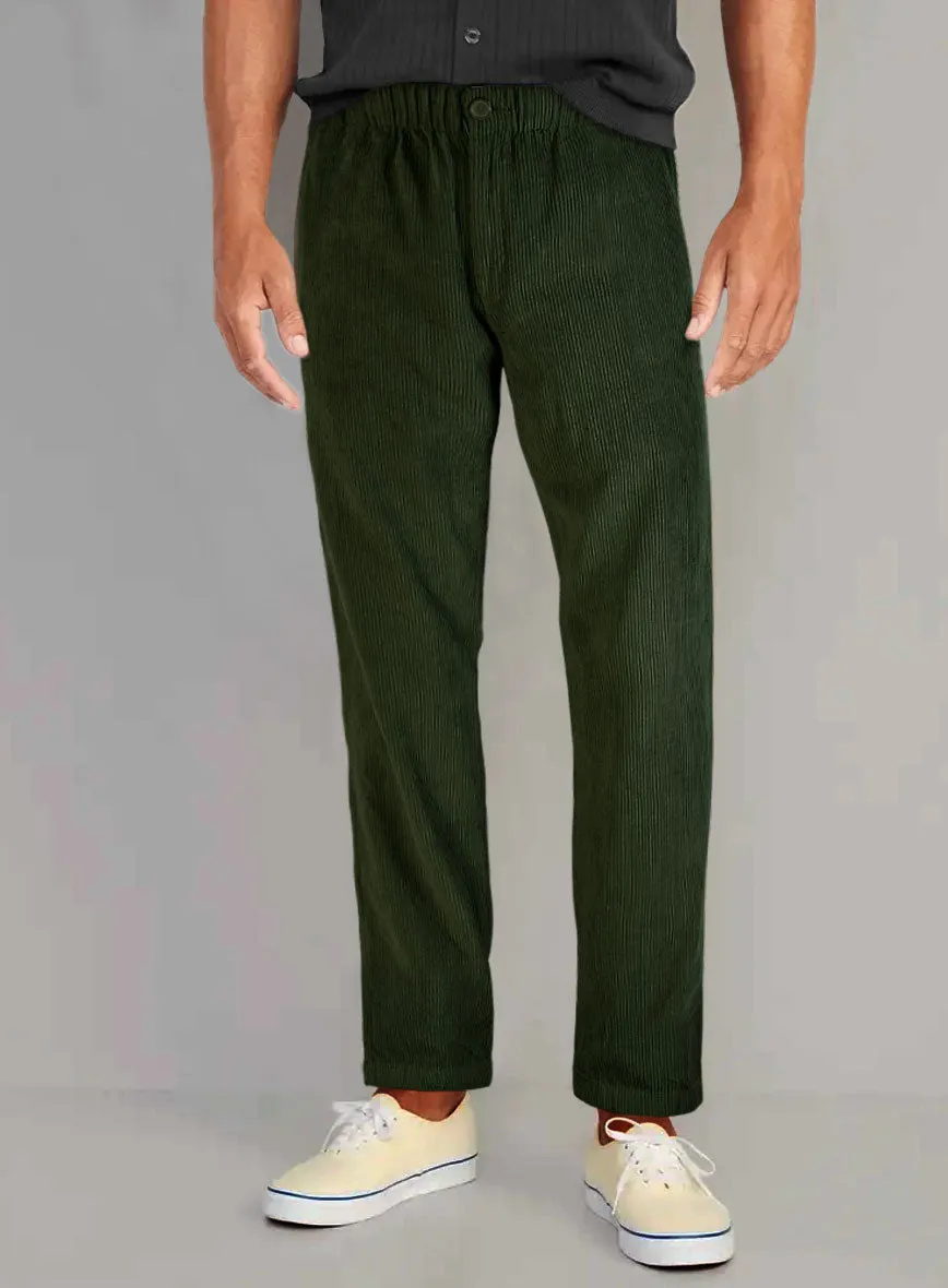 Easy Pants Olive Green Corduroy