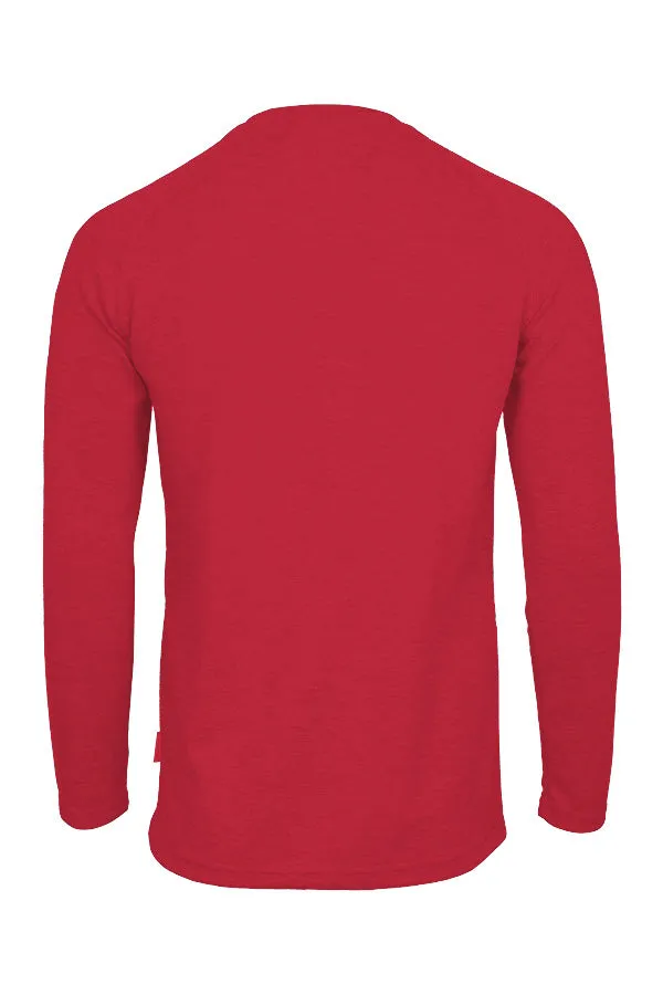 Flame-Resistant Raglan Sleeve Henley T-Shirt – 6oz. Tecasafe® Plus | Red