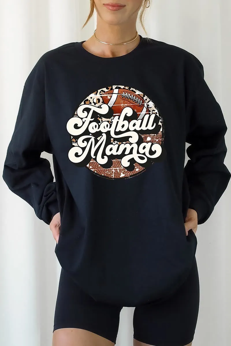 Football mom football mama pullover sweatshirt top