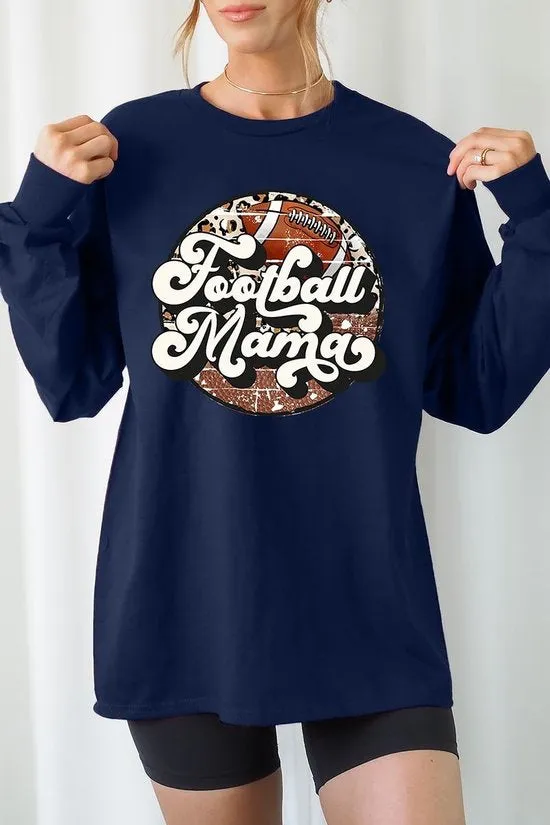 Football mom football mama pullover sweatshirt top