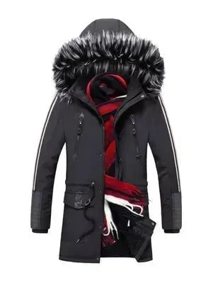 Fur Collar Hoodie Winter Parka Jacket for men