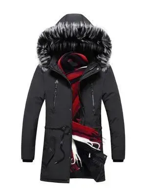 Fur Collar Hoodie Winter Parka Jacket for men