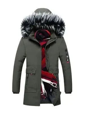 Fur Collar Hoodie Winter Parka Jacket for men