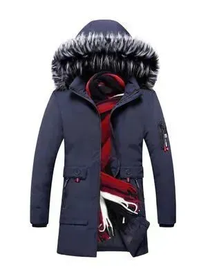 Fur Collar Hoodie Winter Parka Jacket for men