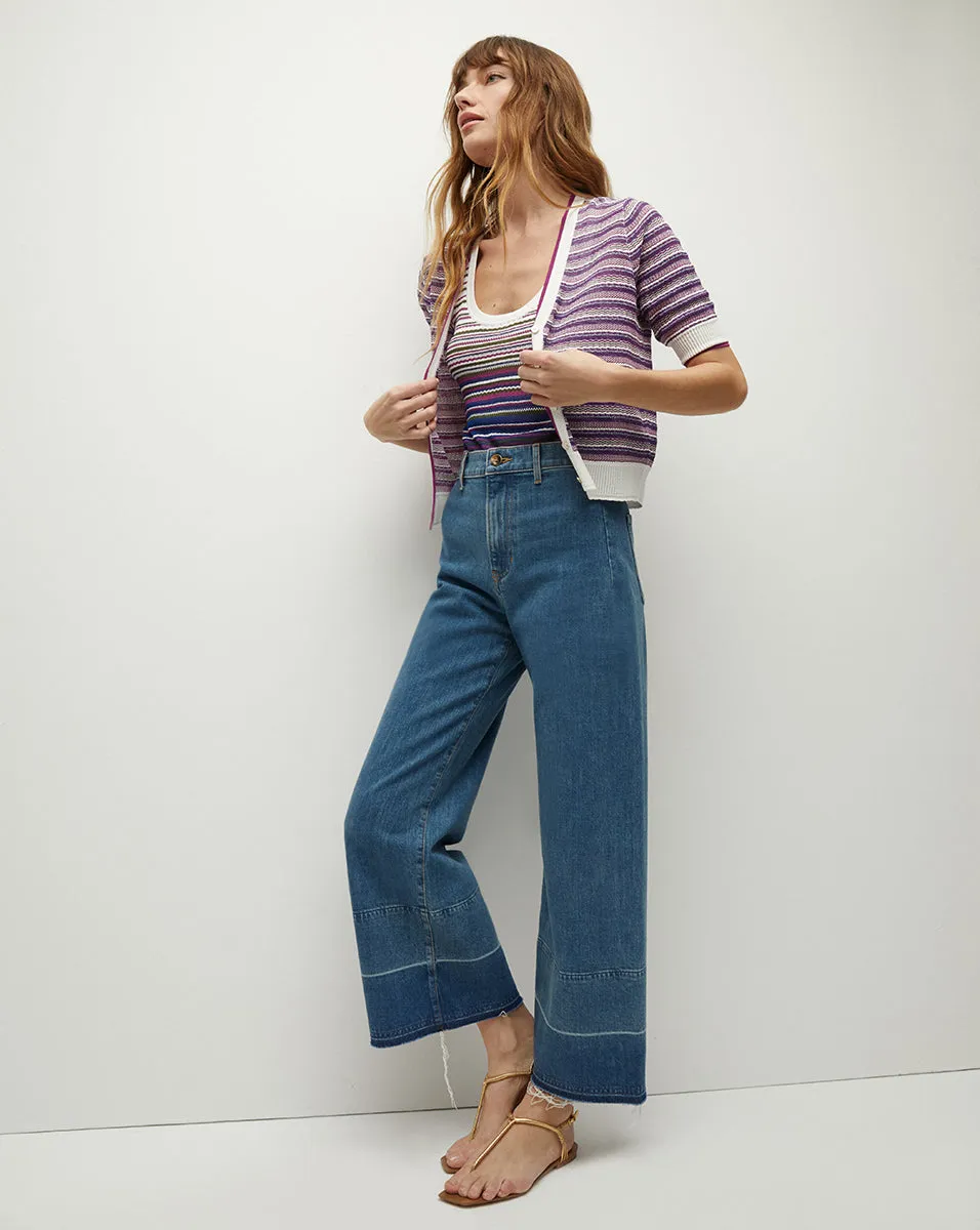 Grant Released Hem Cropped Wide-Leg Jean