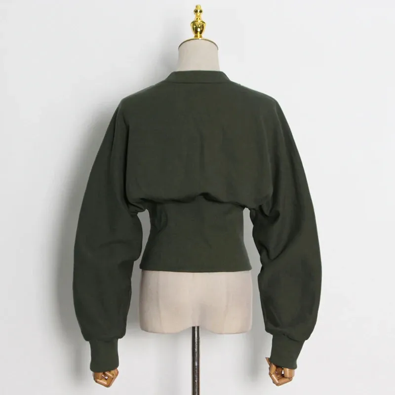 Green Sweatshirts For Women Slim Plain O Neck Long Sleeve Casual Pullovers Female 2021 Autumn Clothing Fashion New