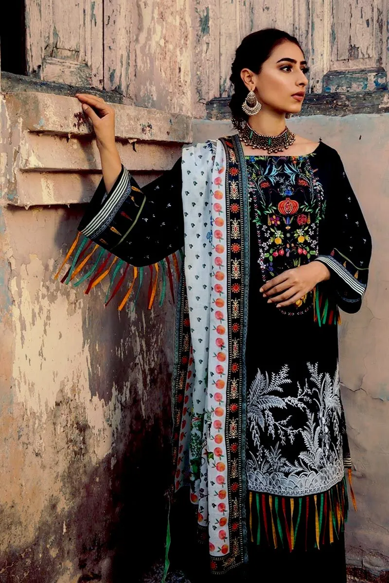 Gul Ahmed Winter Collection – 3 PC Embroidered Suit with Cotton Net Dupatta CD-40