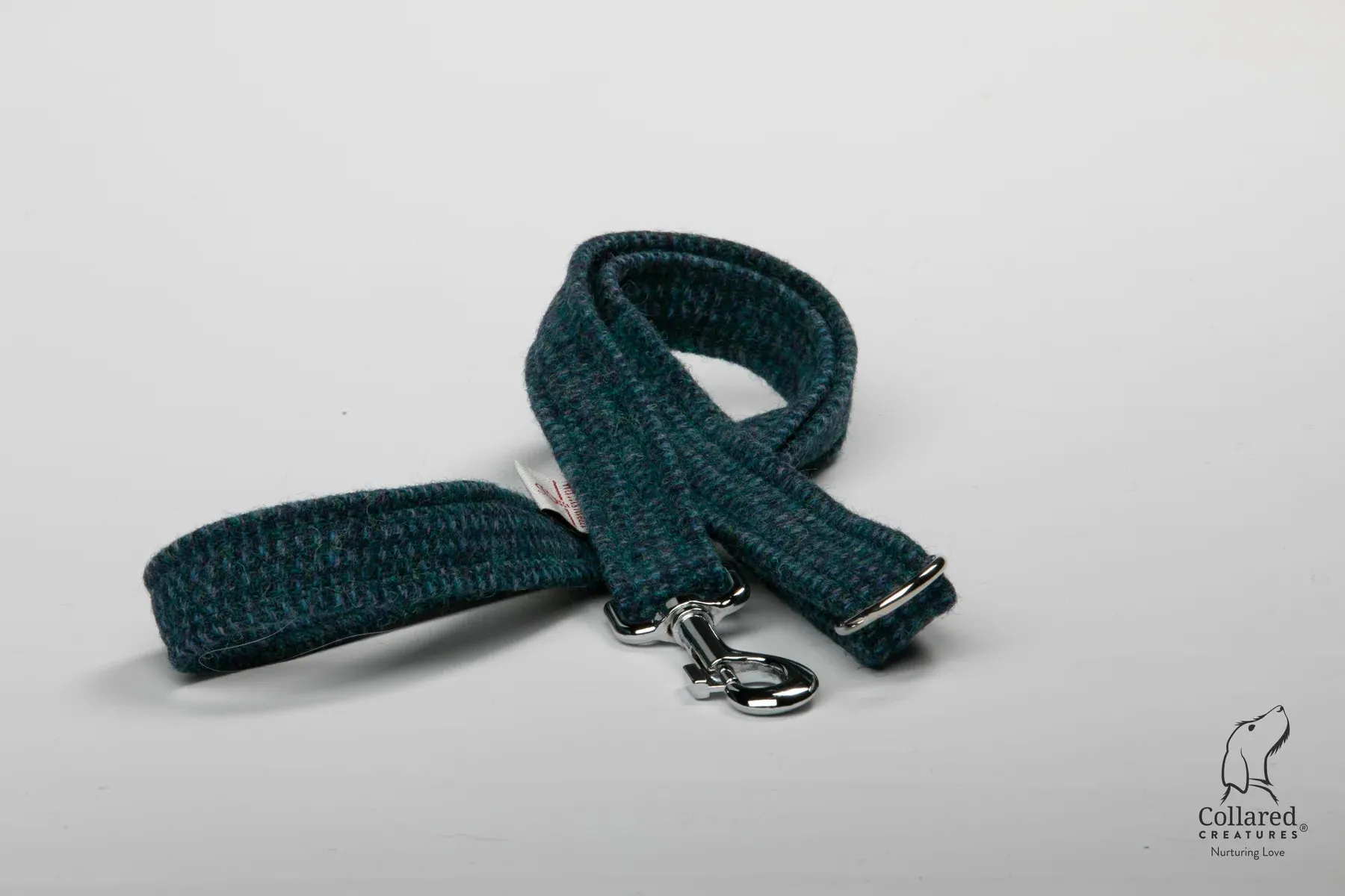 Harris Tweed Teal with a Touch of Blue Buckle Dog Collar