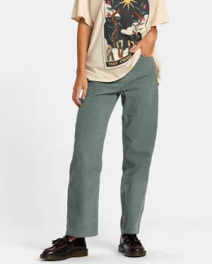 Heritage Corduroy Wide Leg Pants - Spinach