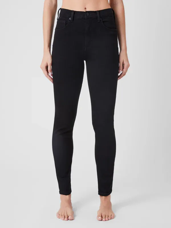 High Rise Stretch Skinny Jeans in Black