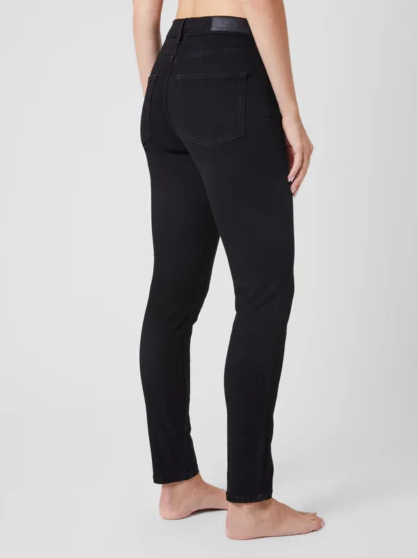 High Rise Stretch Skinny Jeans in Black