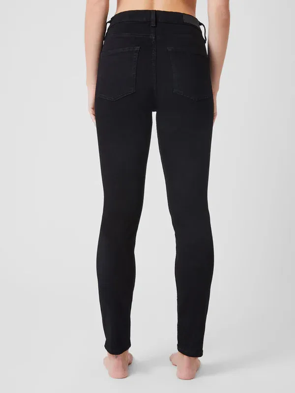 High Rise Stretch Skinny Jeans in Black