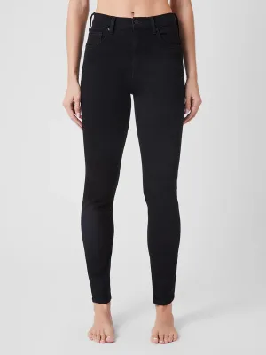 High Rise Stretch Skinny Jeans in Black