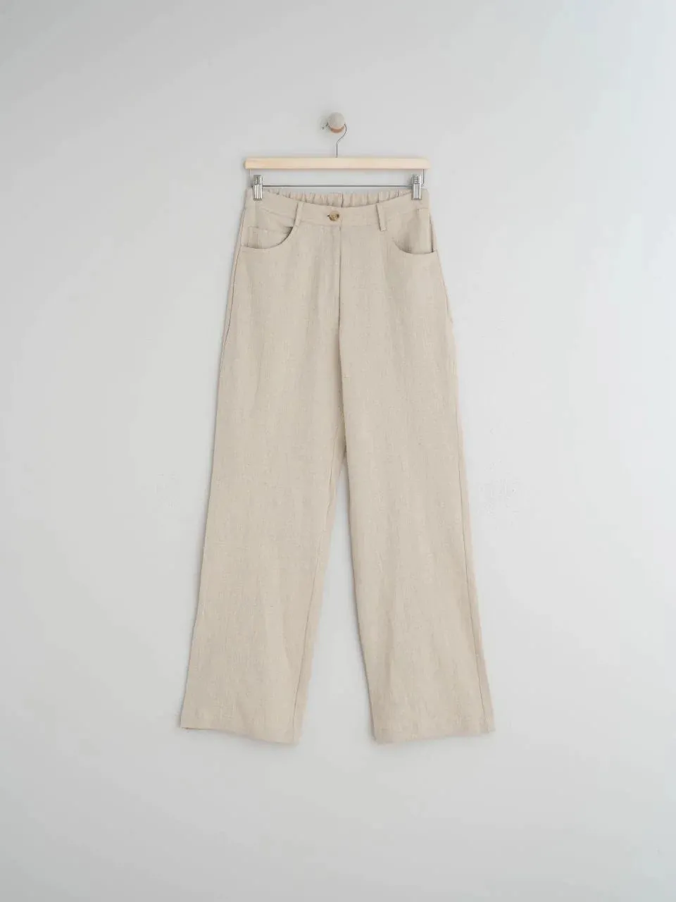 Indi & Cold Wide Leg Linen Blend Pant