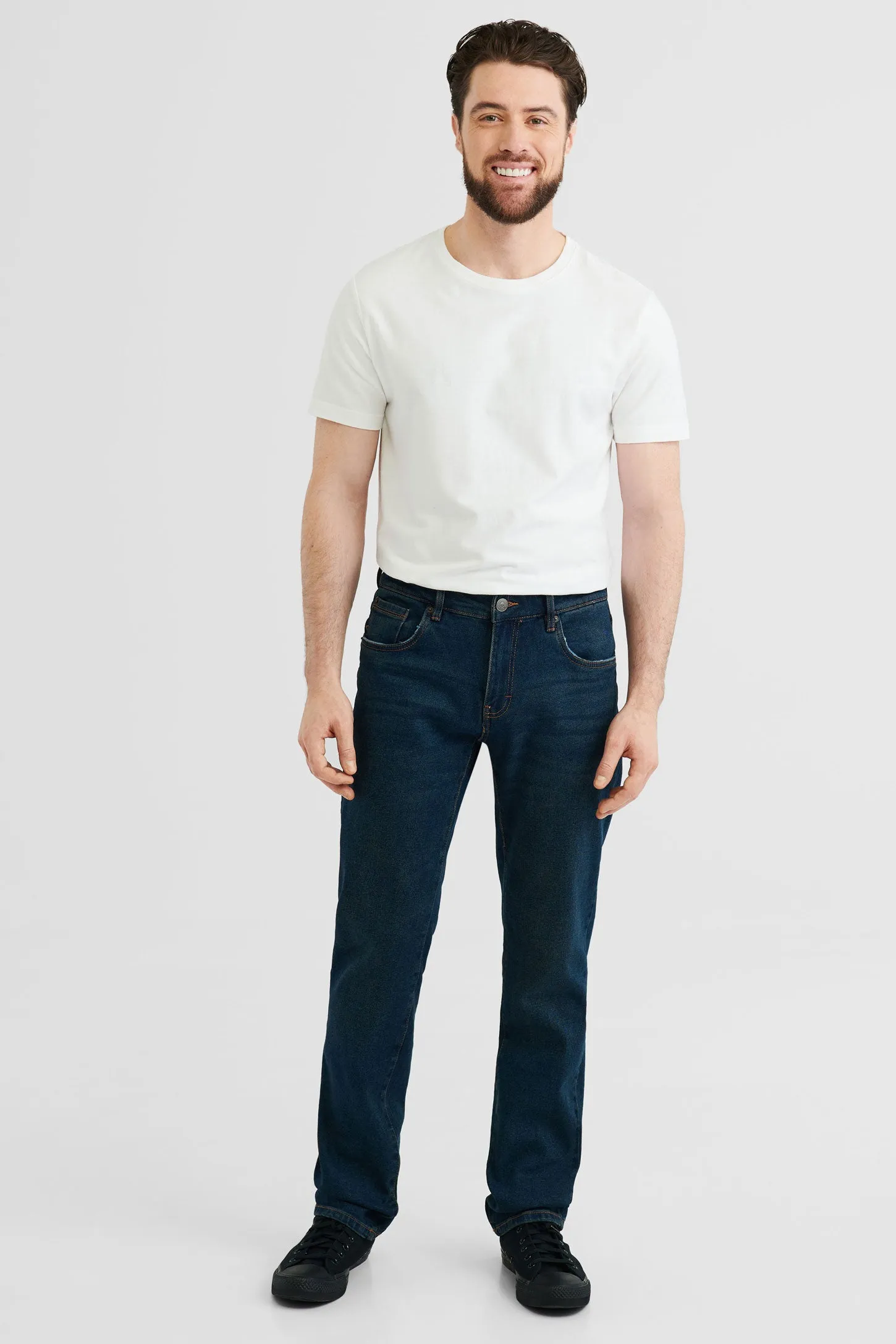 Jeans 5 poches, coupe régulière - Homme