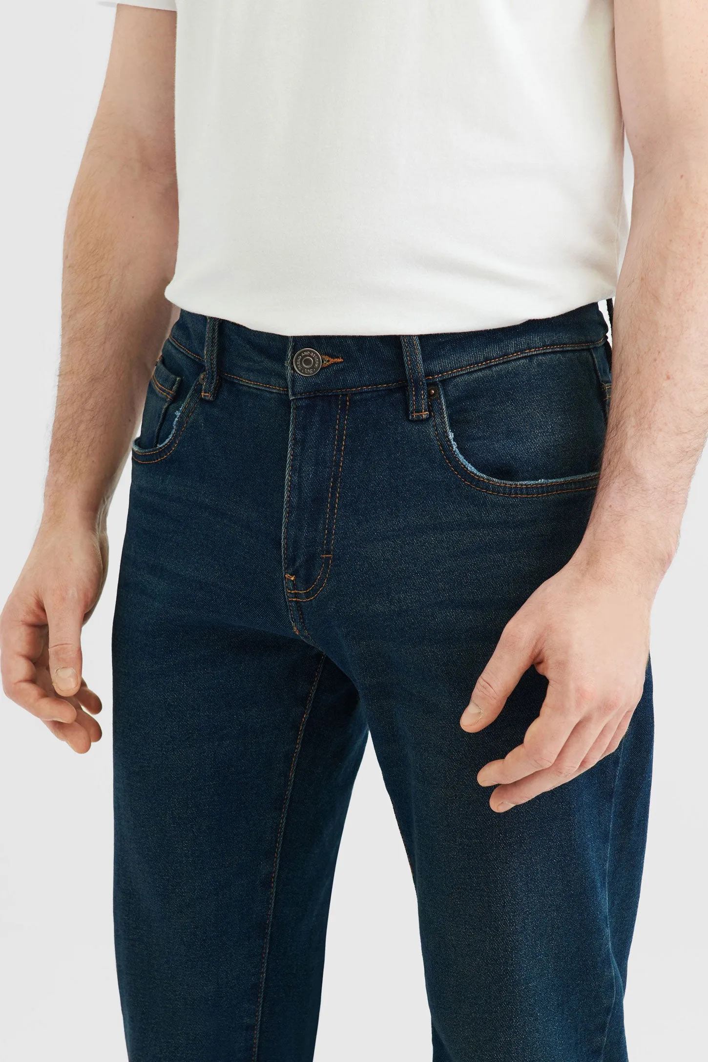 Jeans 5 poches, coupe régulière - Homme