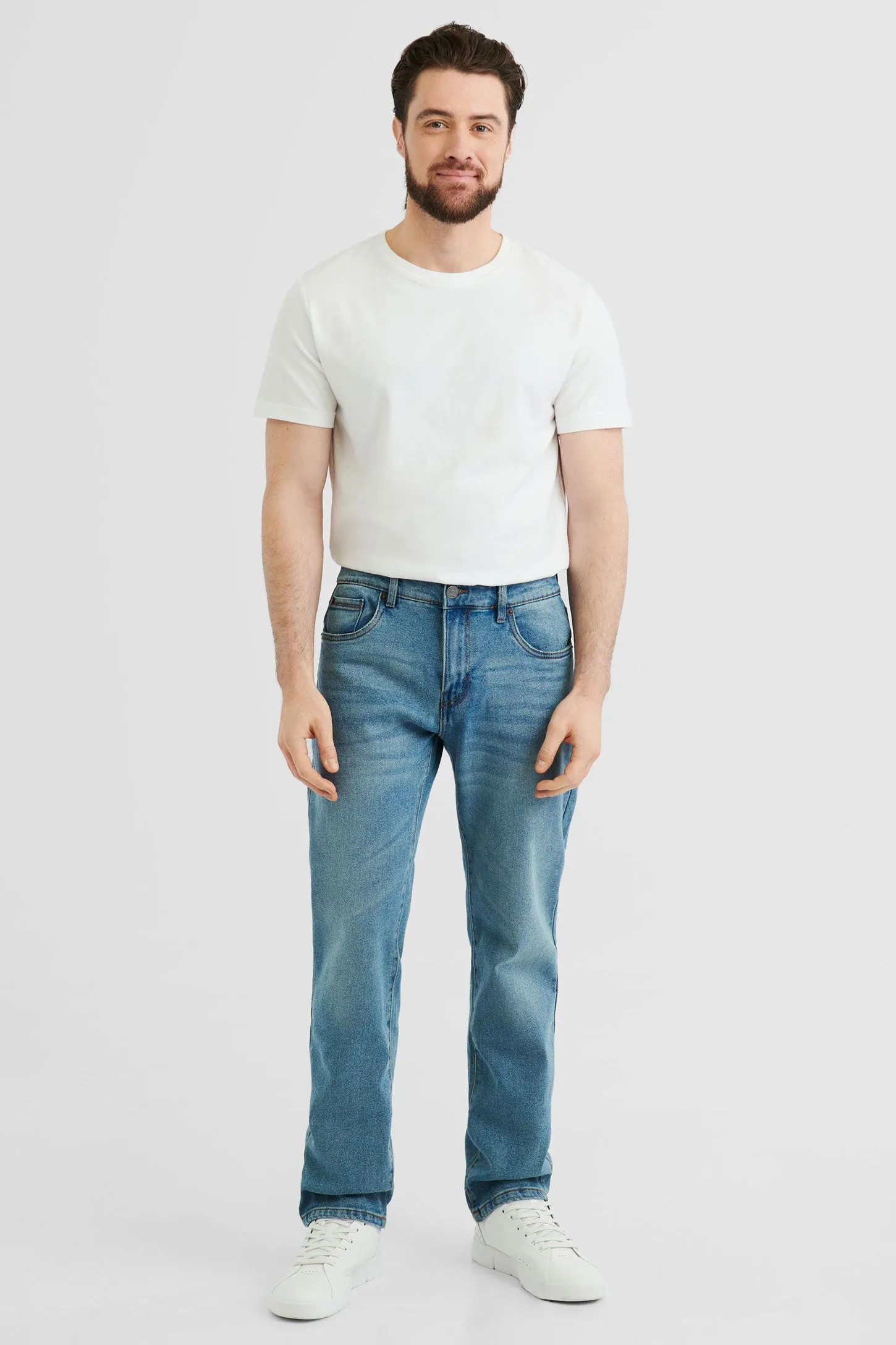 Jeans 5 poches, coupe régulière - Homme