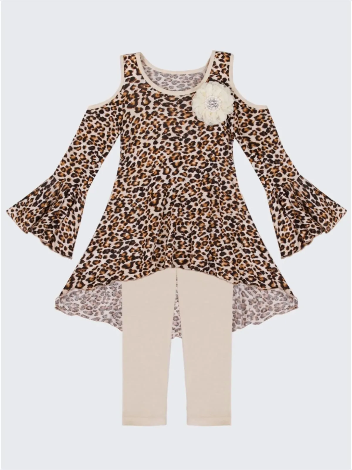 Lavish Leopard Hi-Lo Tunic And Legging Set