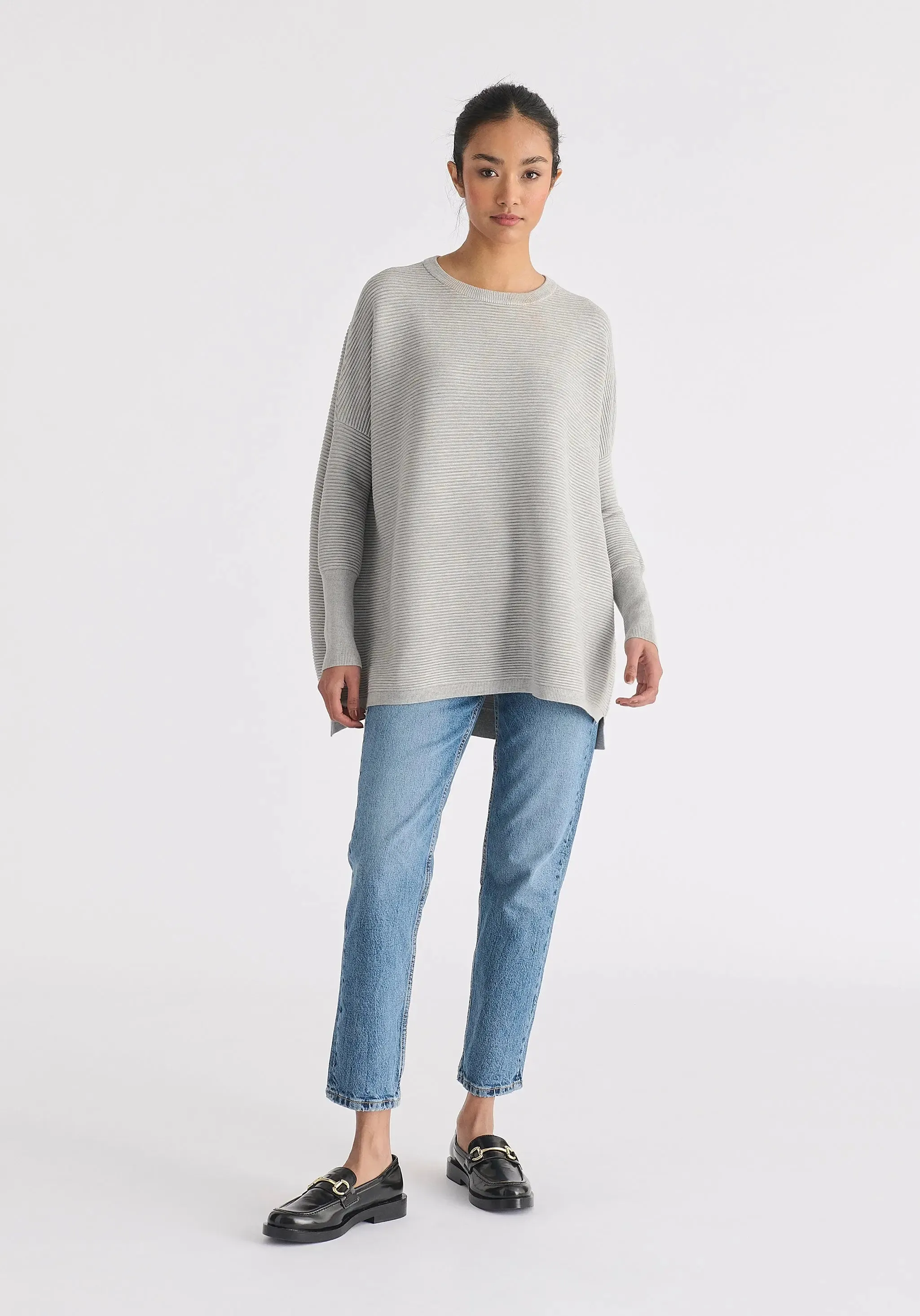 Light Grey Paisie Ribbed Jumper