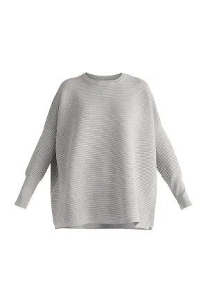 Light Grey Paisie Ribbed Jumper