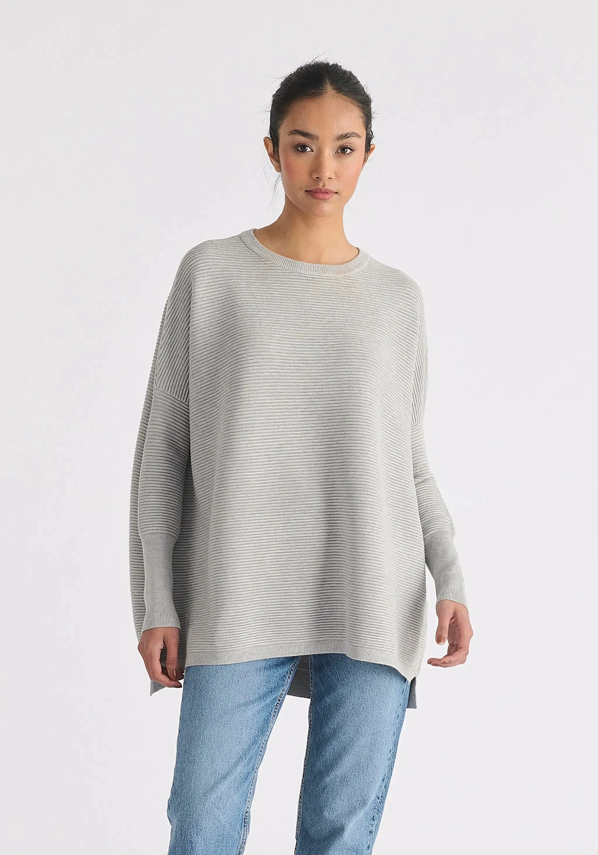 Light Grey Paisie Ribbed Jumper