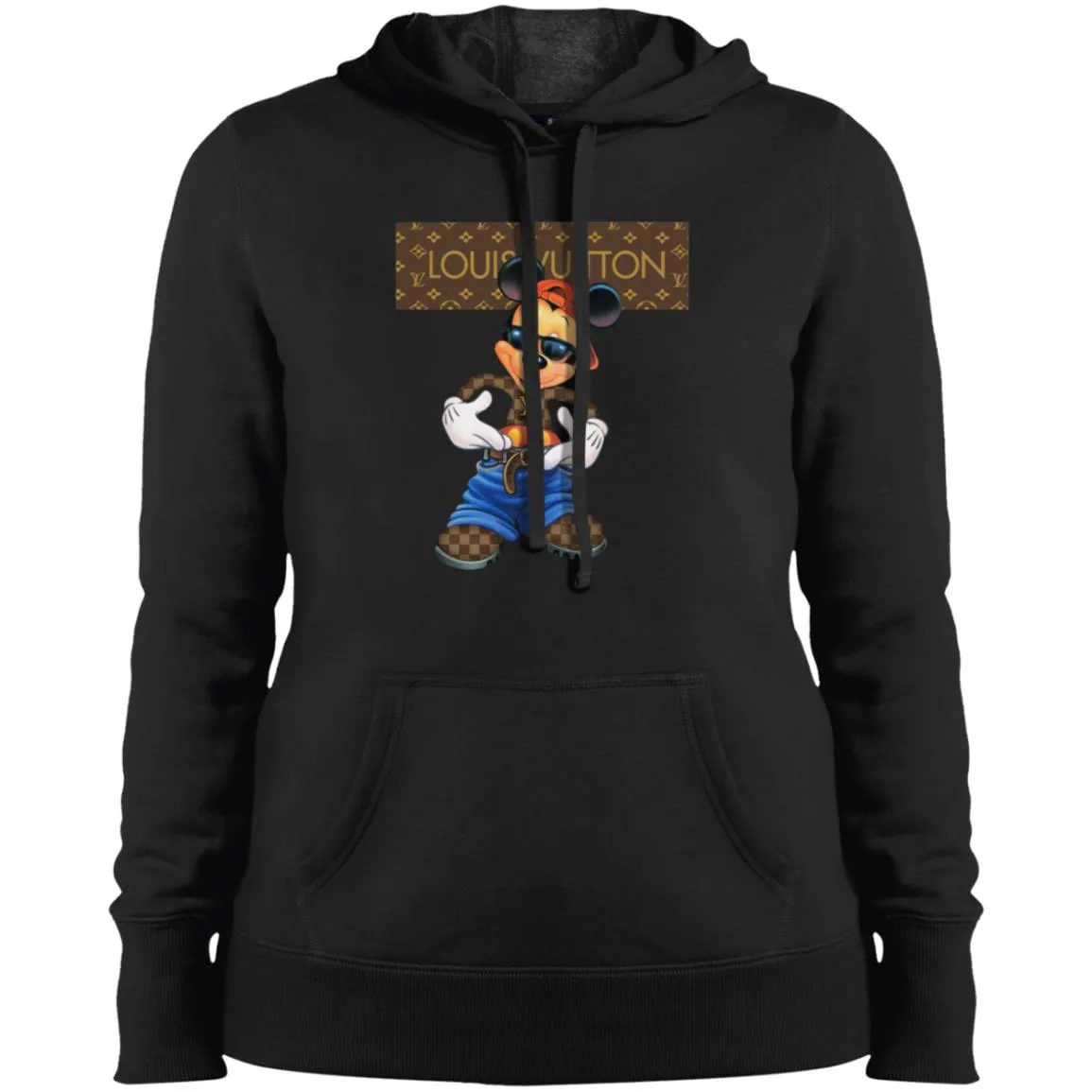 Louis Vuitton Mickey Mouse Cartoon T-shirt Women Hooded Sweatshirt